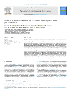 Influence of phosphorus fertiliser use on two New Zealand pasture insect pest communities