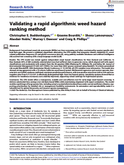 Validating a rapid algorithmic weed hazard ranking method