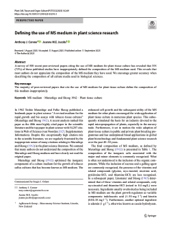 Defining the use of MS medium in plant science research