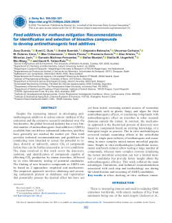 Feed additives for methane mitigation: Recommendations for identification and selection of bioactive compoundsto develop antimethanogenic feed additives