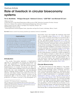 Role of livestock in circular bioeconomy systems