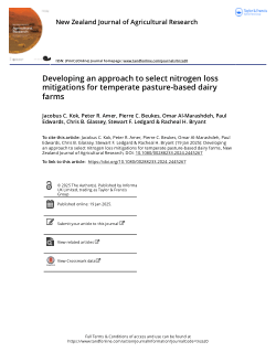 Developing an approach to select nitrogen loss mitigations for dairy farm systems