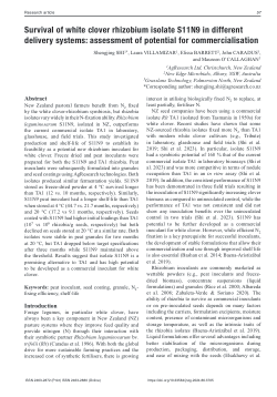 Survival of white clover rhizobium isolate S11N9 in different delivery systems: assessment of potential for commercialisation