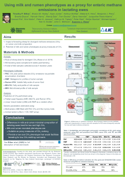 Using milk and rumen phenotypes as a proxy for enteric methane emissions in lactating ewes