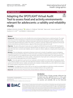 Adapting the SPOTLIGHT Virtual Audit Tool to assess food and activity environments relevant for adolescents: a validity and reliability study