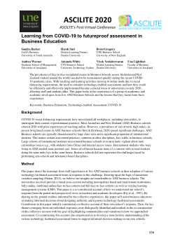 Learning from COVID-19 to futureproof assessment in Business Education