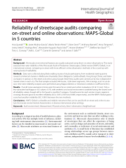 Reliability of streetscape audits comparing on‐street and online observations: MAPS-Global in 5 countries