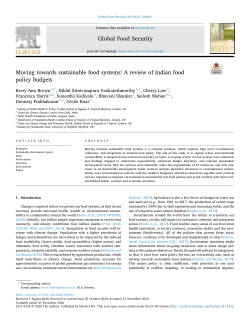Moving towards sustainable food systems: A review of Indian food policy budgets