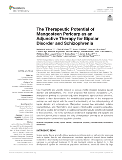 The therapeutic potential of mangosteen pericarp as an adjunctive therapy for bipolar disorder and schizophrenia