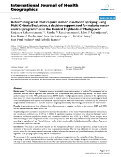 Determining areas that require indoor insecticide spraying using Multi Criteria Evaluation, a decision-support tool for malaria vector control programmes in the Central Highlands of Madagascar