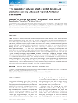 The association between alcohol outlet density and alcohol use among urban and regional Australian adolescents