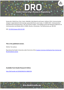 Item - Communicating change in organizational restructuring: a grounded ...