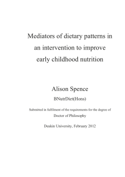 Mediators of dietary patterns in an intervention to improve early childhood nutrition