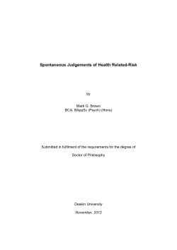 Spontaneous judgements of health related-risk