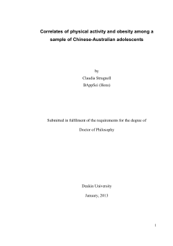 Correlates of physical activity and obesity among a sample of Chinese-Australian adolescents