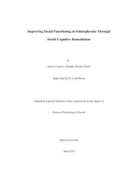 Improving social functioning in schizophrenia through social cognitive remediation