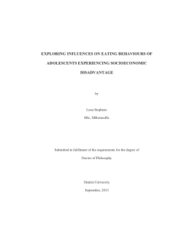 Exploring influences on eating behaviours of adolescents experiencing socioeconomic disadvantage