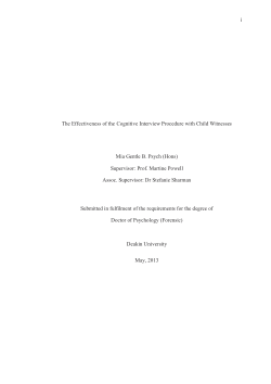 The effectiveness of the cognitive interview procedure with child witnesses