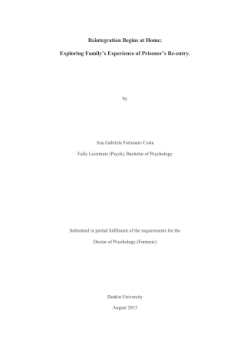 Reintegration begins at home: exploring family's experience of prisoner's re-entry