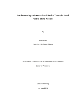 Implementing an international health treaty in small Pacific Island nations
