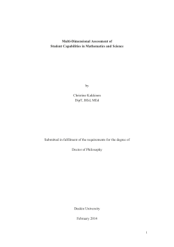 Multi-dimensional assessment of student capabilities in mathematics and science