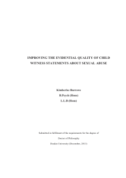Improving the evidential quality of child witness statements about sexual abuse
