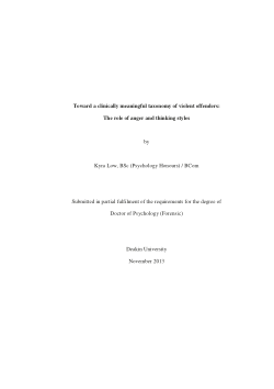 Toward a clinically meaningful taxonomy of violent offenders: the role of anger and thinking styles