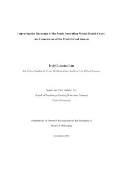Improving the outcomes of the South Australian mental health court: an examination of the predictors of success