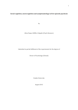 Social cognition, neurocognition and symptomatology in first episode psychosis