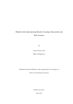 Offenders with autism spectrum disorder: screening, characteristics and staff awareness