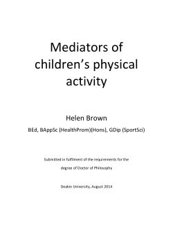 Mediators of change in children's physical activity.