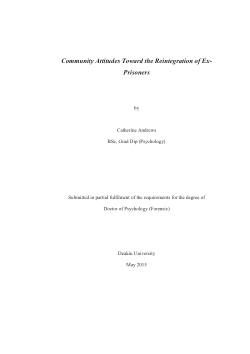 Community attitudes toward the reintegration of ex-prisoners