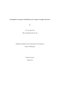 Development of a measure of health literacy for caregivers of people with cancer