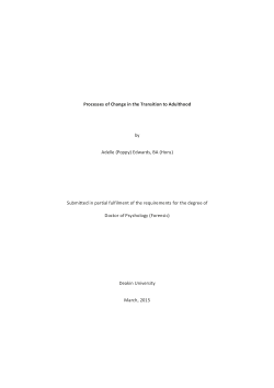 Processes of change in the transition to adulthood