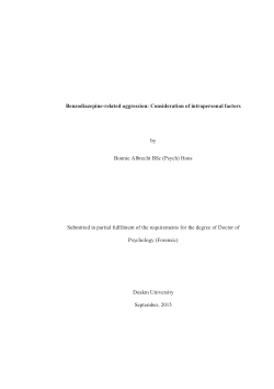 Benzodiazepine-related aggression: consideration of intrapersonal factors