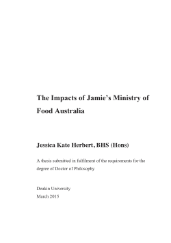 The impacts of Jamie's Ministry of Food Australia