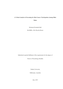 A critical analysis of screening for skin cancer: participation among older males
