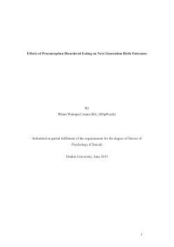 Effects of preconception disordered eating on next generation birth outcomes