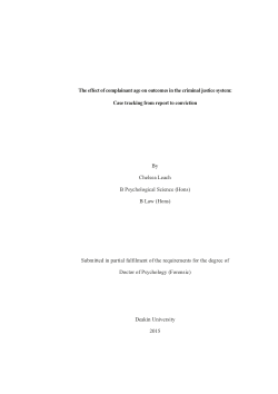 The effect of complainant age on outcomes in the criminal justice system: case tracking from report to conviction