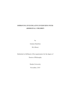 Improving investigative Interviews with Aboriginal children