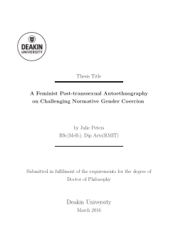 A feminist post-transsexual autoethnography on challenging normative gender coercion