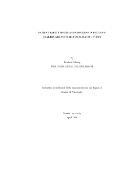 Patient safety issues and concerns in Bhutan’s healthcare system: a qualitative study.