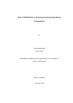 Role of ADRI model in teaching and assessing novice programmers