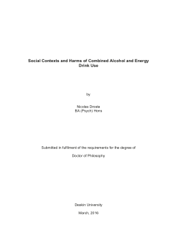 Social contexts and harms of combined alcohol and energy drink use.
