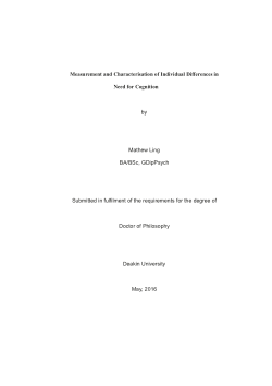 Measurement and characterisation of individual differences in need for cognition.