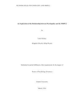 An Exploration of the relationship between psychopathy and the MMPI-2