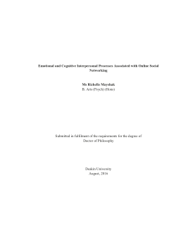 Emotional and cognitive interpersonal processes associated with online social networking