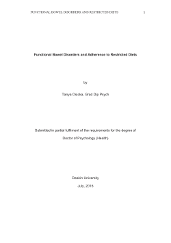 Functional bowel disorders and adherence to restricted diets