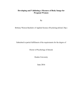Developing and validating a measure of body image for pregnant women
