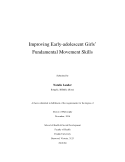 Improving early-adolescent girls’ fundamental movement skills
